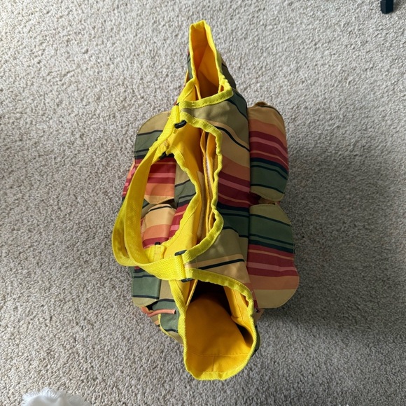 Colorful Striped Utility Tote with Pockets ideal for Gardening tools or crafts - Picture 8 of 13